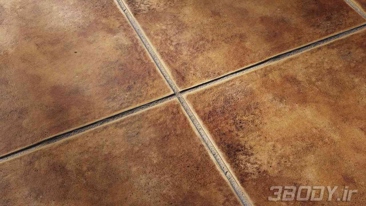 متریال کاشی کف floor tile    قهوه ای عکس 1